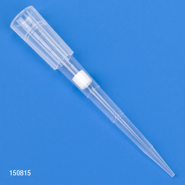 Globe Scientific Filter Pipette Tip, 1 - 100uL, Certified, Universal, Low Retention, Graduated, 54mm, Natural, STERILE, 96/Rack, 10 Racks/Box Image